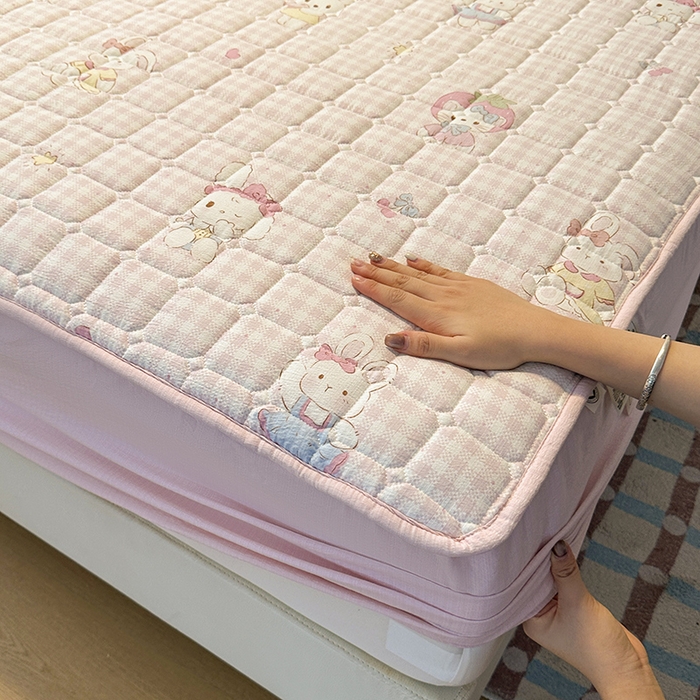 91家纺网 家纺一手货源 找家纺 丝芙妮家居（原乐视家纺） 2025新款A类亲肤云朵棉夹棉保暖床笠 甜心小兔