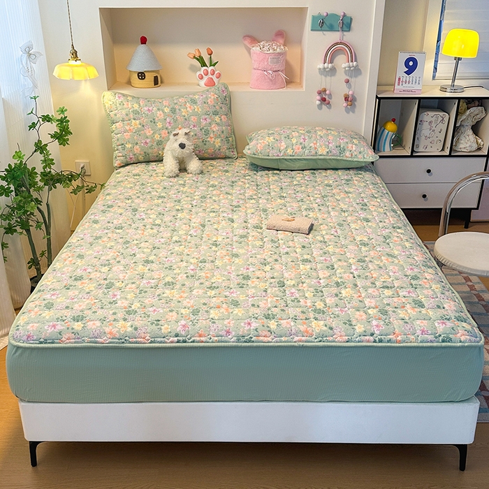 91家纺网 家纺一手货源 找家纺 丝芙妮家居（原乐视家纺） 2025新款A类亲肤云朵棉夹棉保暖床笠 午后时光