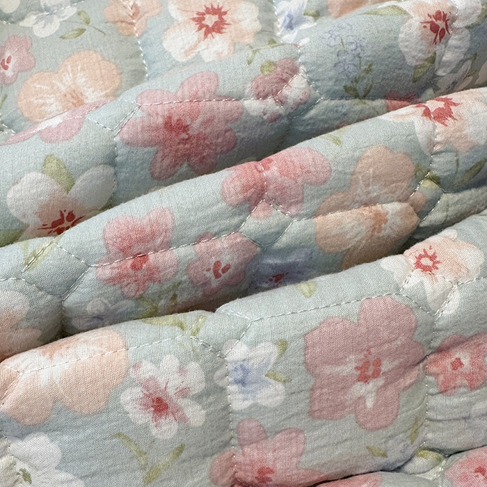 91家纺网 家纺一手货源 找家纺 丝芙妮家居（原乐视家纺） 2025新款A类亲肤云朵棉夹棉保暖床笠 蓝萱花町