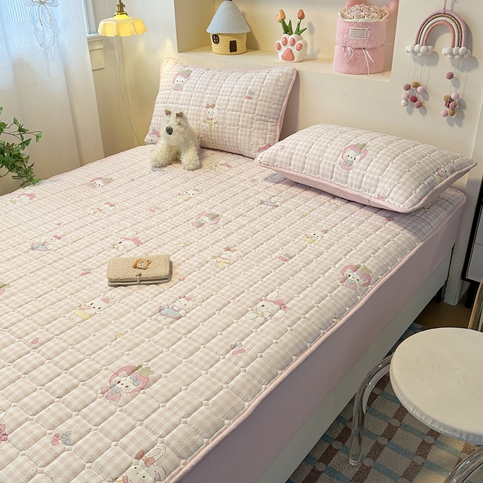 91家纺网 家纺一手货源 找家纺 丝芙妮家居（原乐视家纺） 2025新款A类亲肤云朵棉夹棉保暖床笠 甜心小兔