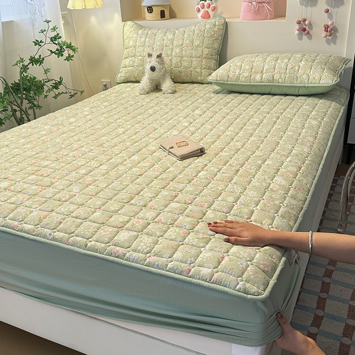 91家纺网 家纺一手货源 找家纺 丝芙妮家居（原乐视家纺） 2025新款A类亲肤云朵棉夹棉保暖床笠 南岛乐园