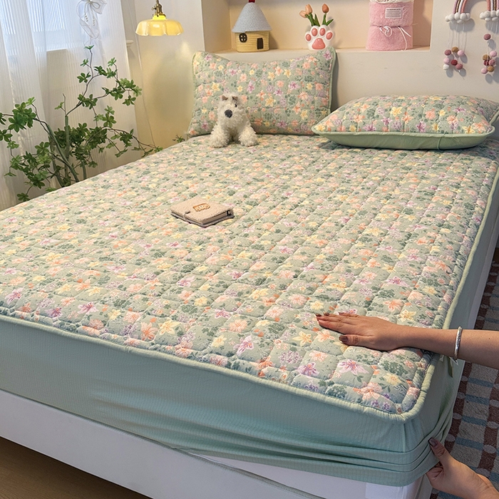 91家纺网 家纺一手货源 找家纺 丝芙妮家居（原乐视家纺） 2025新款A类亲肤云朵棉夹棉保暖床笠 午后时光