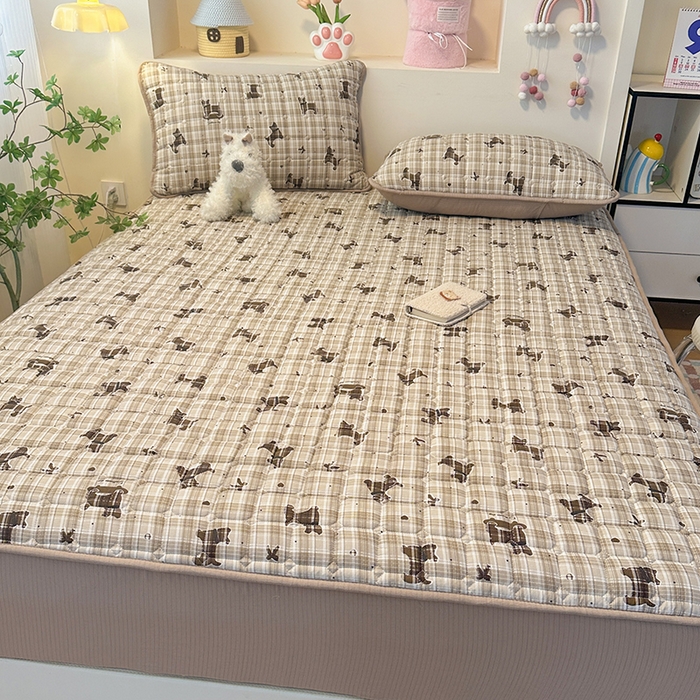 91家纺网 家纺一手货源 找家纺 丝芙妮家居（原乐视家纺） 2025新款A类亲肤云朵棉夹棉保暖床笠 晚安小狗