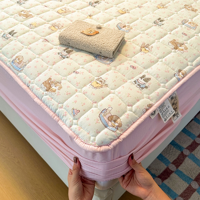 91家纺网 家纺一手货源 找家纺 丝芙妮家居（原乐视家纺） 2025新款A类亲肤云朵棉夹棉保暖床笠 可爱萌宠