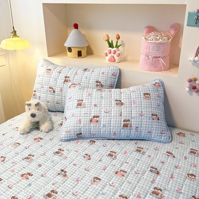 91家纺网 家纺一手货源 找家纺 丝芙妮家居（原乐视家纺） 2025新款A类亲肤云朵棉夹棉保暖床笠 甜品狗狗