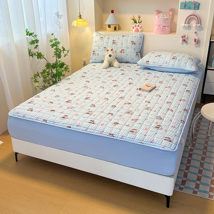 91家纺网 家纺一手货源 找家纺 丝芙妮家居（原乐视家纺） 2025新款A类亲肤云朵棉夹棉保暖床笠 甜品狗狗