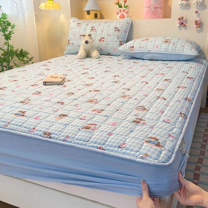 91家纺网 家纺一手货源 找家纺 丝芙妮家居（原乐视家纺） 2025新款A类亲肤云朵棉夹棉保暖床笠 甜品狗狗