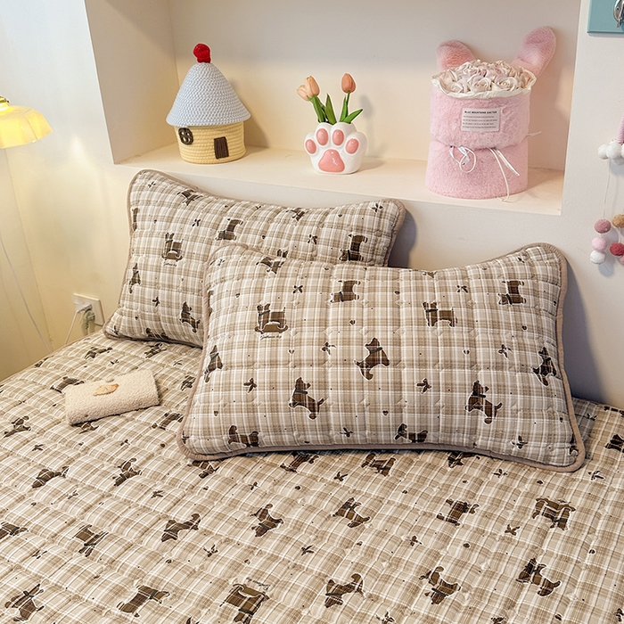 91家纺网 家纺一手货源 找家纺 丝芙妮家居（原乐视家纺） 2025新款A类亲肤云朵棉夹棉保暖床笠 晚安小狗