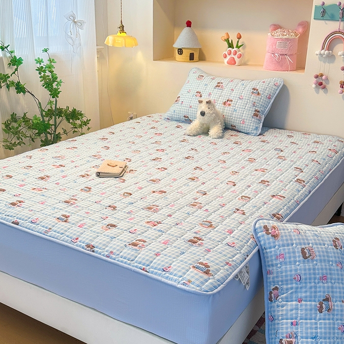 91家纺网 家纺一手货源 找家纺 丝芙妮家居（原乐视家纺） 2025新款A类亲肤云朵棉夹棉保暖床笠 甜品狗狗