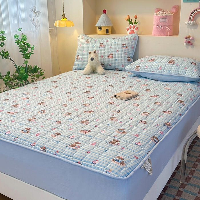 91家纺网 家纺一手货源 找家纺 丝芙妮家居（原乐视家纺） 2025新款A类亲肤云朵棉夹棉保暖床笠 甜品狗狗