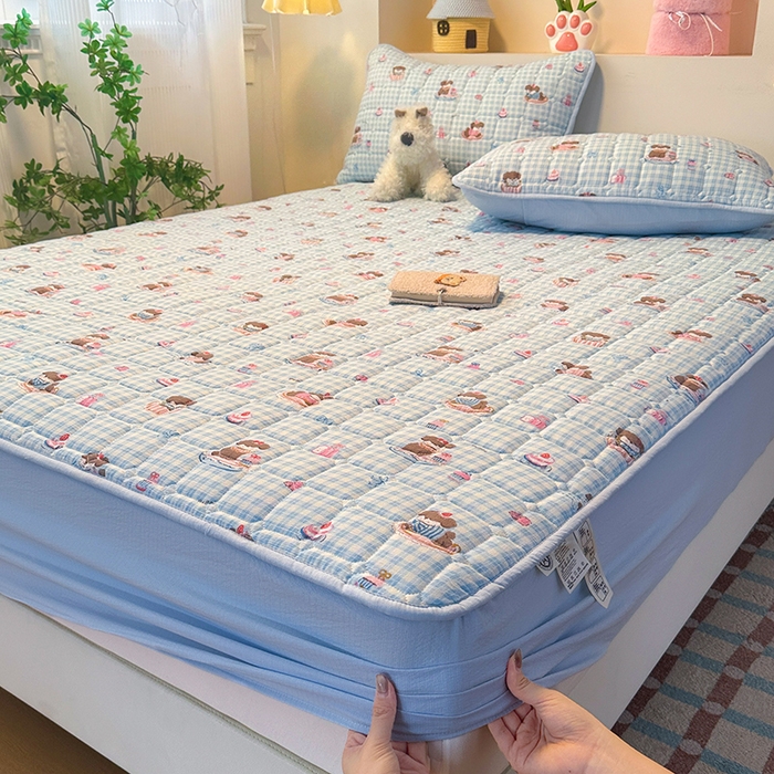 91家纺网 家纺一手货源 找家纺 丝芙妮家居（原乐视家纺） 2025新款A类亲肤云朵棉夹棉保暖床笠 甜品狗狗