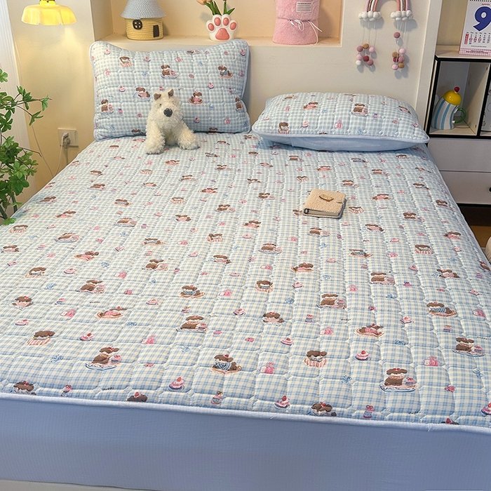 91家纺网 家纺一手货源 找家纺 丝芙妮家居（原乐视家纺） 2025新款A类亲肤云朵棉夹棉保暖床笠 甜品狗狗