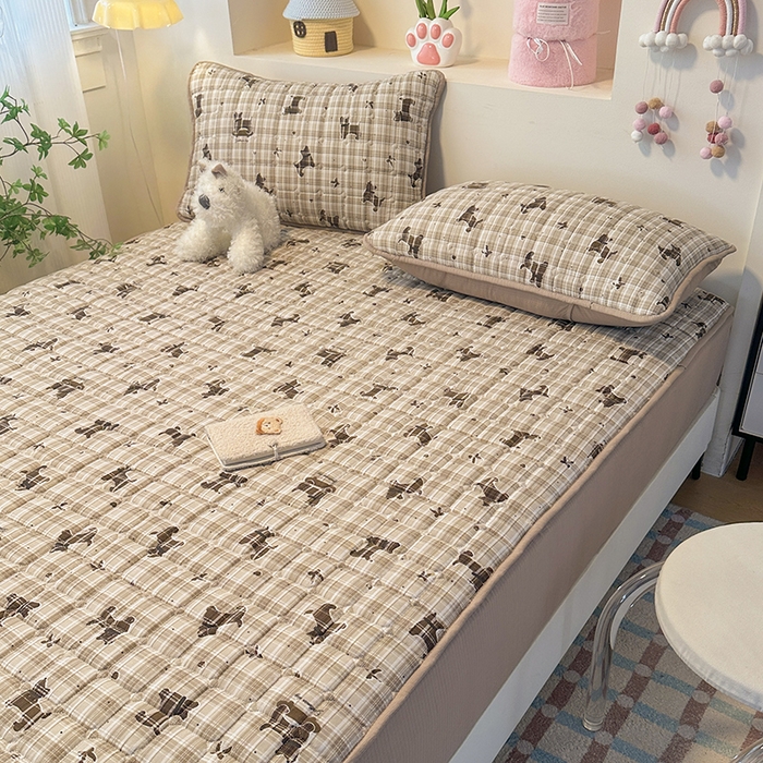 91家纺网 家纺一手货源 找家纺 丝芙妮家居（原乐视家纺） 2025新款A类亲肤云朵棉夹棉保暖床笠 晚安小狗