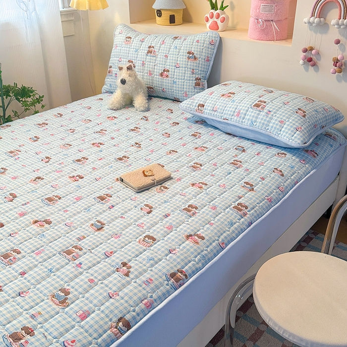 91家纺网 家纺一手货源 找家纺 丝芙妮家居（原乐视家纺） 2025新款A类亲肤云朵棉夹棉保暖床笠 甜品狗狗