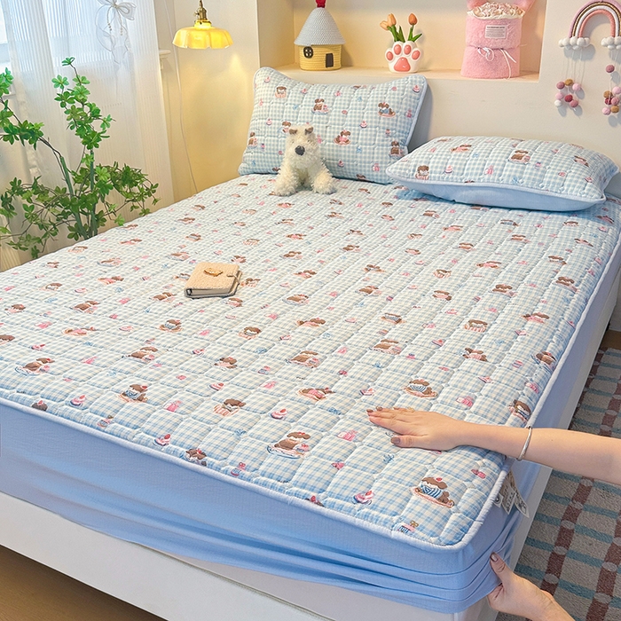 91家纺网 家纺一手货源 找家纺 丝芙妮家居（原乐视家纺） 2025新款A类亲肤云朵棉夹棉保暖床笠 甜品狗狗