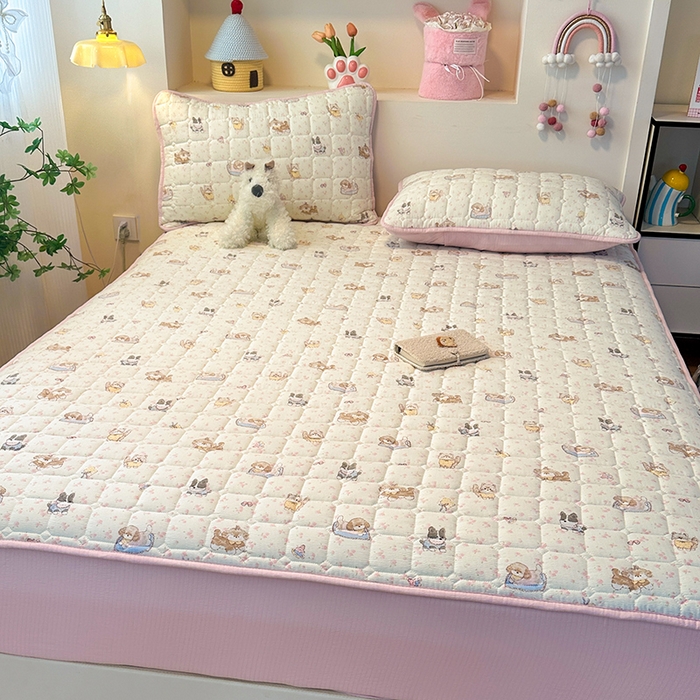 91家纺网 家纺一手货源 找家纺 丝芙妮家居（原乐视家纺） 2025新款A类亲肤云朵棉夹棉保暖床笠 可爱萌宠