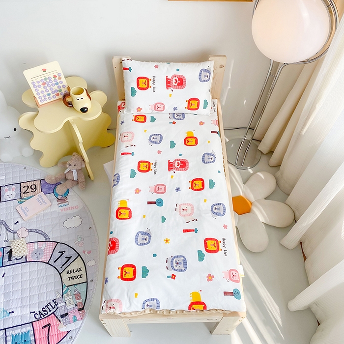 91家纺网 家纺一手货源 找家纺 （总）沁童 2023新款13372全棉儿童豆豆绒加全棉三件套，幼儿园六件套