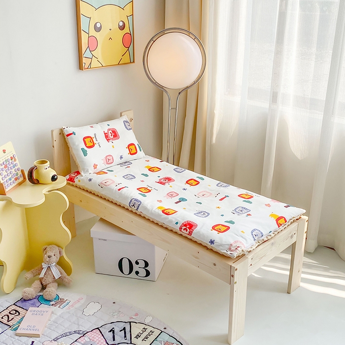 91家纺网 家纺一手货源 找家纺 （总）沁童 2023新款13372全棉儿童豆豆绒加全棉三件套，幼儿园六件套