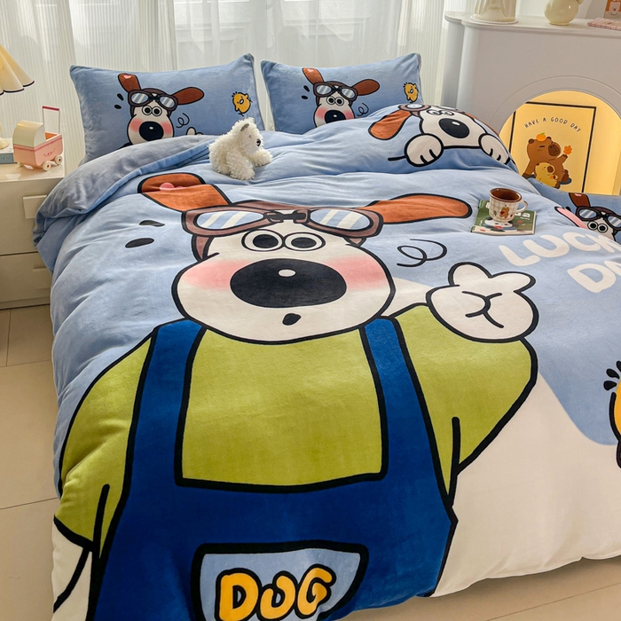 91家纺网 家纺一手货源 找家纺 （总）喜梦缘-2025专版加厚高克重卡通大版 牛奶绒四件套大阪法莱绒现货充足