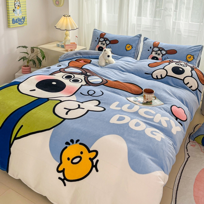 91家纺网 家纺一手货源 找家纺 （总）喜梦缘-2025专版加厚高克重卡通大版 牛奶绒四件套大阪法莱绒现货充足