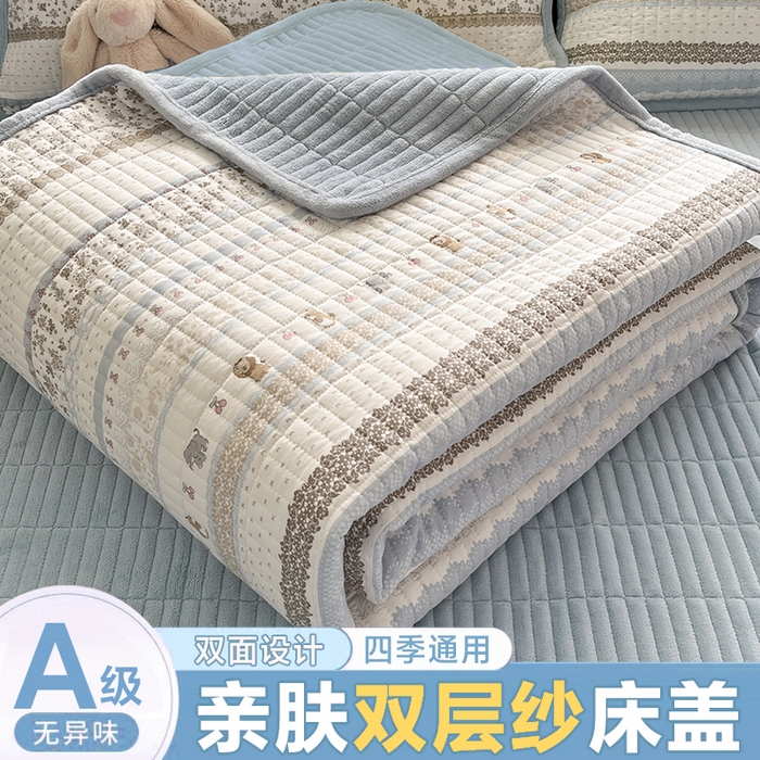 91家纺网 家纺一手货源 找家纺 （总）瑞钰 2025新款A类双层纱印花夹棉床盖