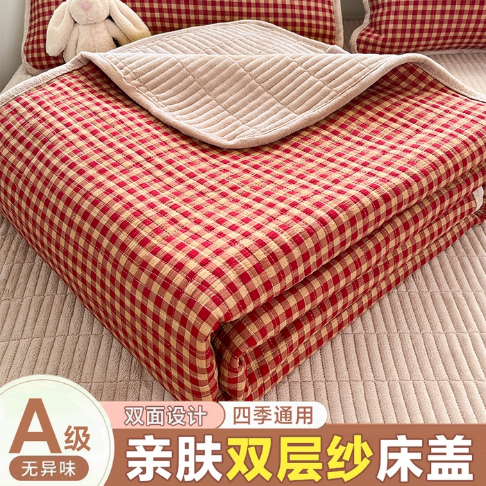 91家纺网 家纺一手货源 找家纺 （总）瑞钰 2025新款A类双层纱印花夹棉床盖
