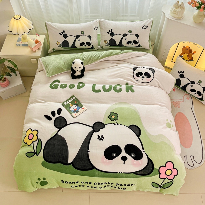 91家纺网 家纺一手货源 找家纺 （总）喜梦缘-2025专版加厚高克重卡通大版 牛奶绒四件套大阪法莱绒现货充足