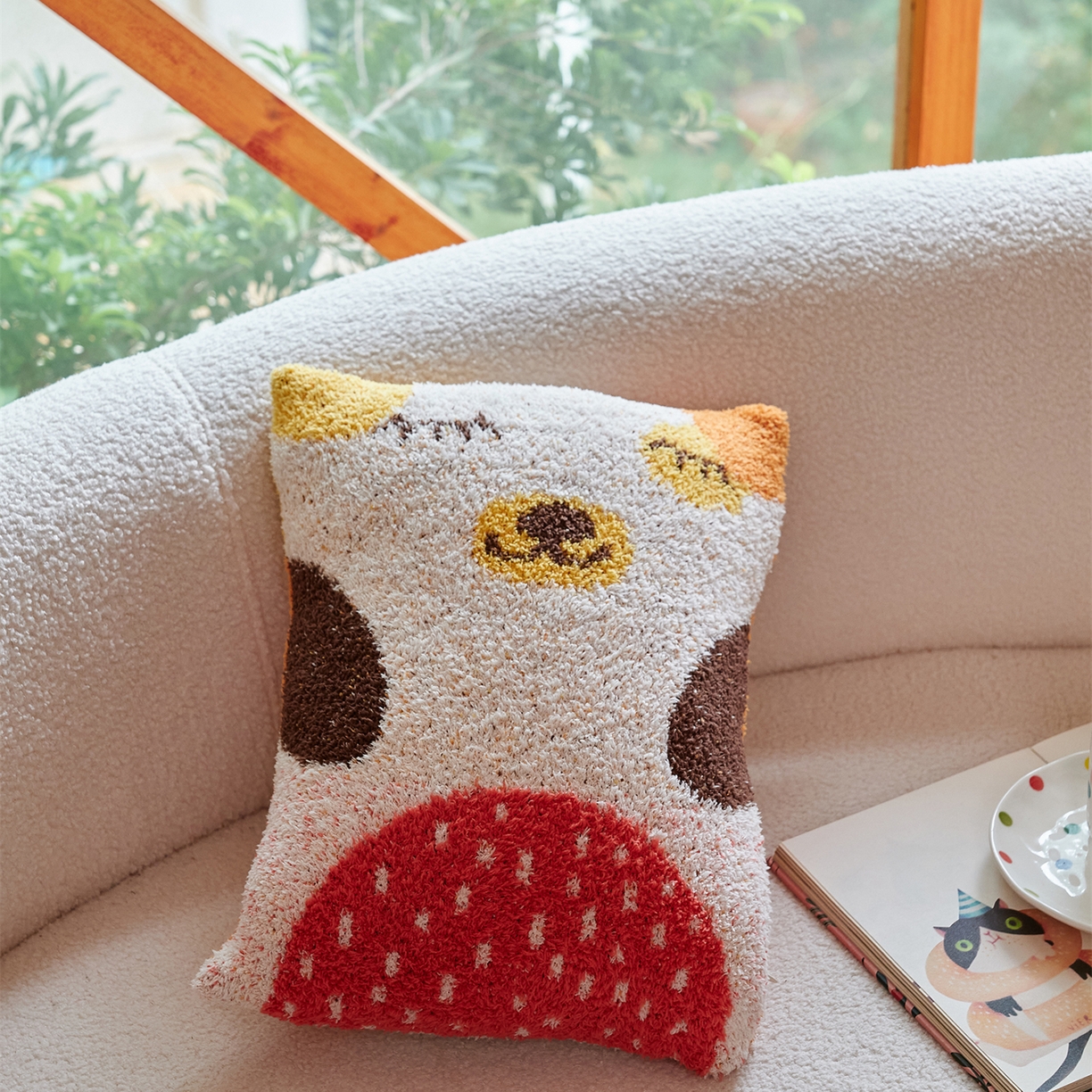 91家纺网 家纺一手货源 找家纺 暖绵绵家纺 2025新款半边绒软糯有趣抱枕含芯-维宁 （最低零售价：小号51元，大号153元） 维宁-小抱枕