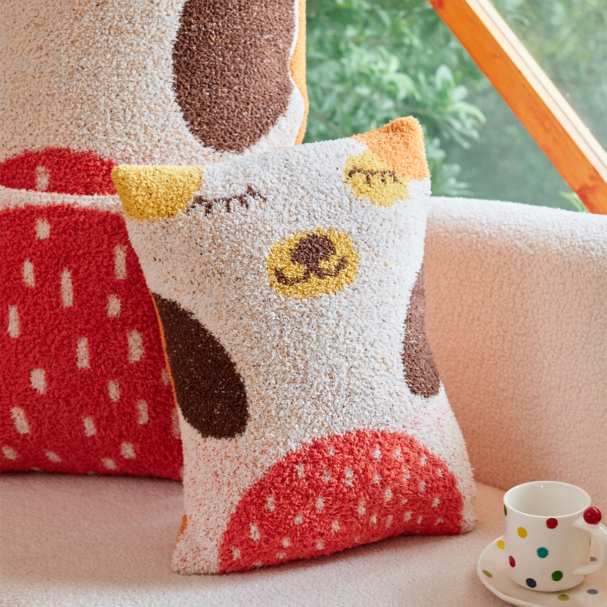 暖绵绵家纺 2025新款半边绒软糯有趣抱枕含芯-维宁 （最低零售价：小号51元，大号153元） 维宁-小抱枕