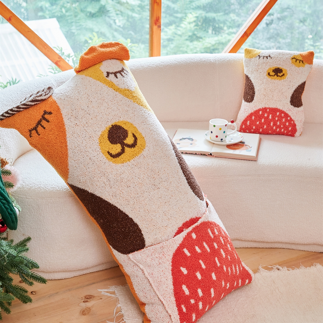 91家纺网 家纺一手货源 找家纺 暖绵绵家纺 2025新款半边绒软糯有趣抱枕含芯-维宁 （最低零售价：小号51元，大号153元） 维宁-大抱枕