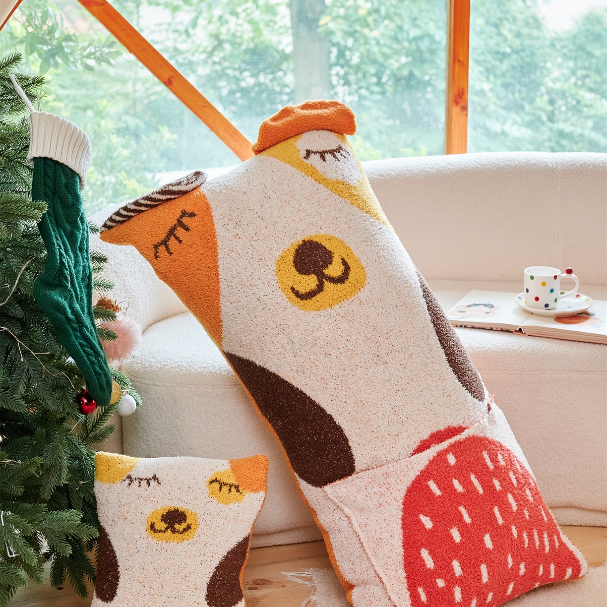 91家纺网 家纺一手货源 找家纺 暖绵绵家纺 2025新款半边绒软糯有趣抱枕含芯-维宁 （最低零售价：小号51元，大号153元） 组合图