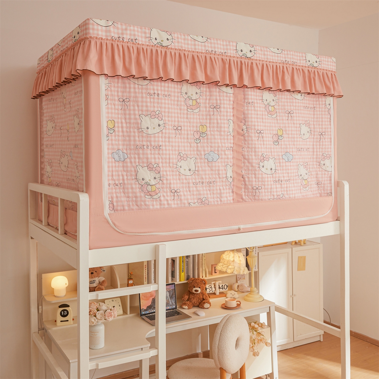 91家纺网 家纺一手货源 找家纺 艾晶美家纺有限公司 2025新款学生宿舍遮光保暖蚊帐夹棉床帘蚊帐大学生宿舍蚊帐 学生夹棉款-kmi瞄粉玉