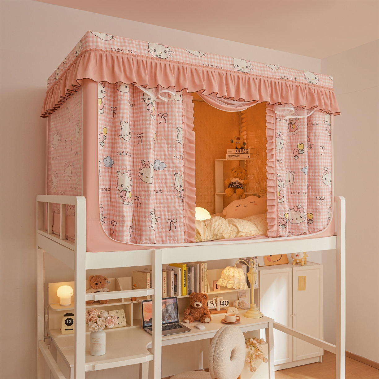 91家纺网 家纺一手货源 找家纺 艾晶美家纺有限公司 2025新款学生宿舍遮光保暖蚊帐夹棉床帘蚊帐大学生宿舍蚊帐 学生夹棉款-kmi瞄粉玉