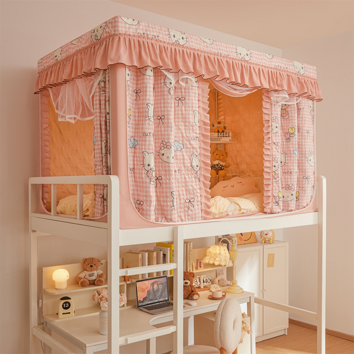 91家纺网 家纺一手货源 找家纺 艾晶美家纺有限公司 2025新款学生宿舍遮光保暖蚊帐夹棉床帘蚊帐大学生宿舍蚊帐 学生夹棉款-kmi瞄粉玉