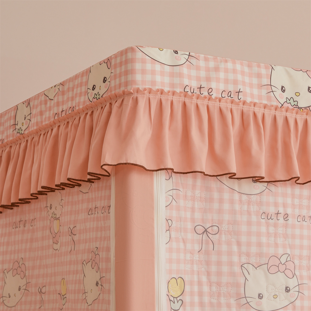 91家纺网 家纺一手货源 找家纺 艾晶美家纺有限公司 2025新款学生宿舍遮光保暖蚊帐夹棉床帘蚊帐大学生宿舍蚊帐 学生夹棉款-kmi瞄粉玉