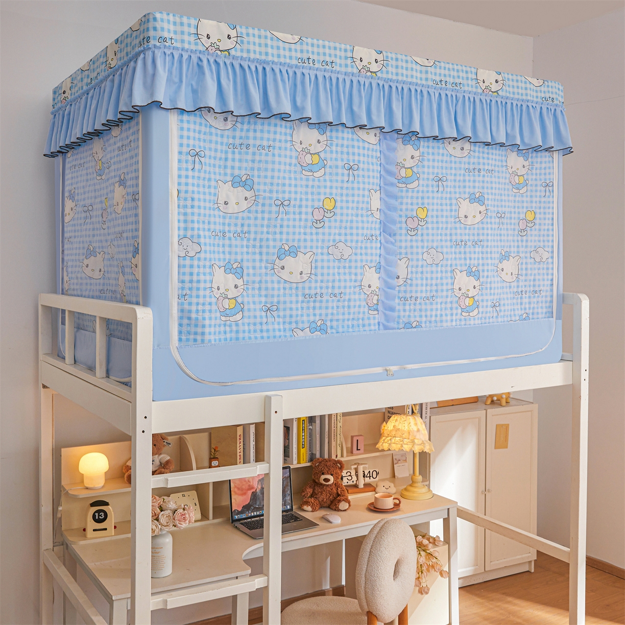 91家纺网 家纺一手货源 找家纺 艾晶美家纺有限公司 2025新款学生宿舍遮光保暖蚊帐夹棉床帘蚊帐大学生宿舍蚊帐 学生夹棉款-kmi瞄蓝