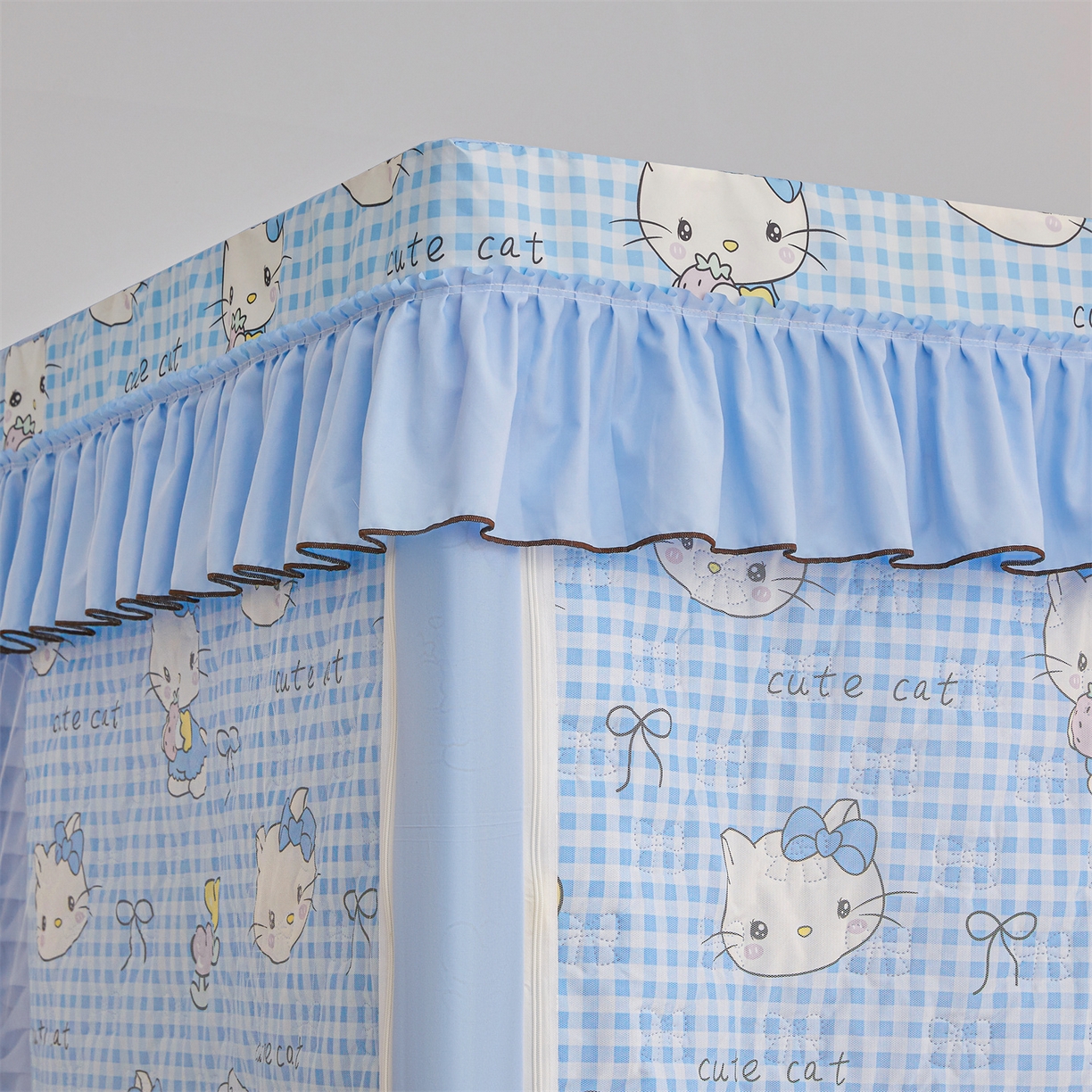 91家纺网 家纺一手货源 找家纺 艾晶美家纺有限公司 2025新款学生宿舍遮光保暖蚊帐夹棉床帘蚊帐大学生宿舍蚊帐 学生夹棉款-kmi瞄蓝