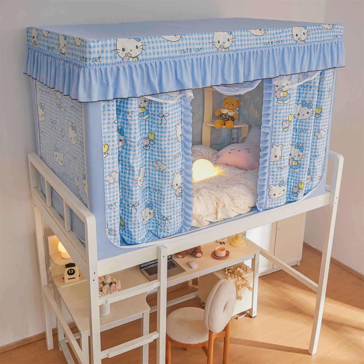 91家纺网 家纺一手货源 找家纺 艾晶美家纺有限公司 2025新款学生宿舍遮光保暖蚊帐夹棉床帘蚊帐大学生宿舍蚊帐 学生夹棉款-kmi瞄蓝