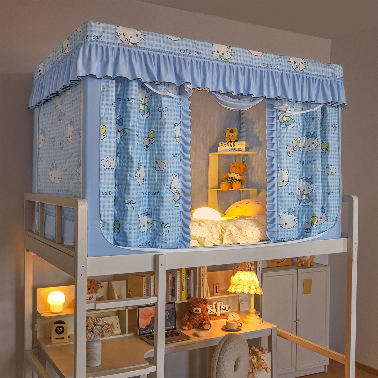 91家纺网 家纺一手货源 找家纺 艾晶美家纺有限公司 2025新款学生宿舍遮光保暖蚊帐夹棉床帘蚊帐大学生宿舍蚊帐 学生夹棉款-kmi瞄蓝