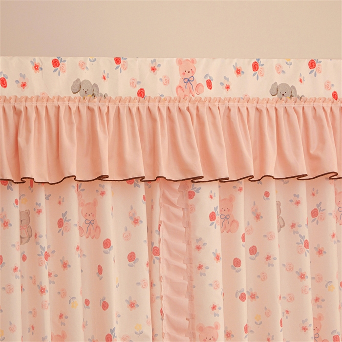 91家纺网 家纺一手货源 找家纺 艾晶美家纺有限公司 2025新款学生宿舍遮光保暖蚊帐夹棉床帘蚊帐大学生宿舍蚊帐 学生布帘款-玫瑰小熊