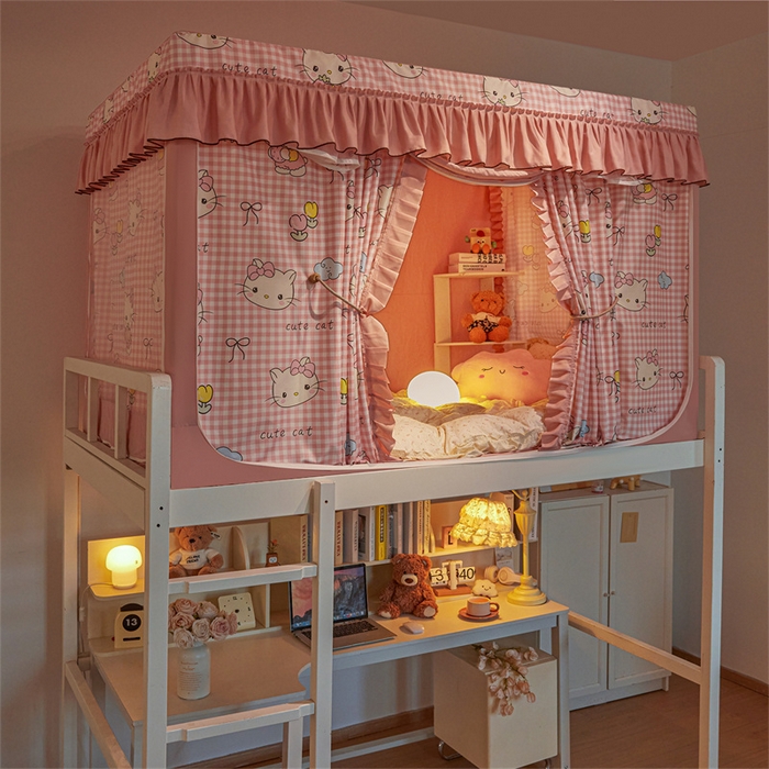 91家纺网 家纺一手货源 找家纺 艾晶美家纺有限公司 2025新款学生宿舍遮光保暖蚊帐夹棉床帘蚊帐大学生宿舍蚊帐 学生布帘款-kmi瞄粉玉