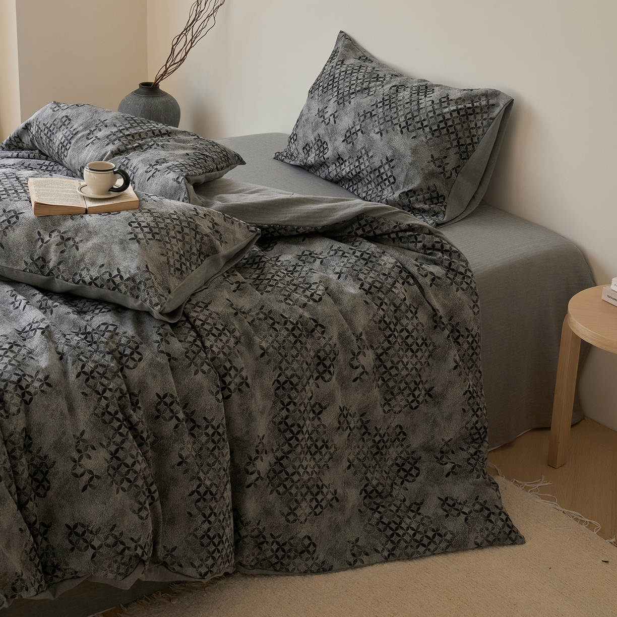 91家纺网 家纺一手货源 找家纺 （总）云上 2025新款全棉新疆长绒棉色织大提花床品四件套-星辰系列（控价：券后活动后不低于348元）