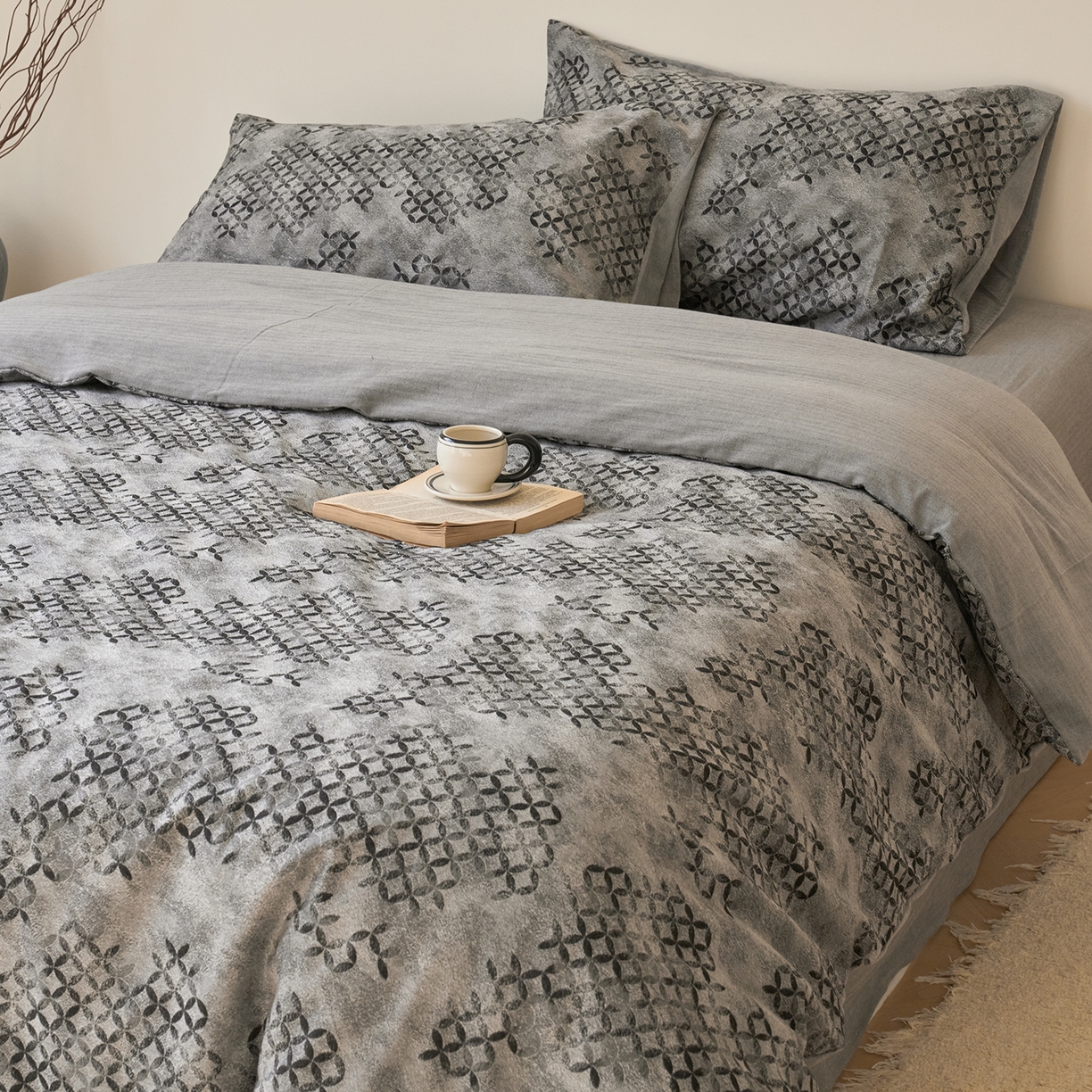 91家纺网 家纺一手货源 找家纺 （总）云上 2025新款全棉新疆长绒棉色织大提花床品四件套-星辰系列（控价：券后活动后不低于348元）