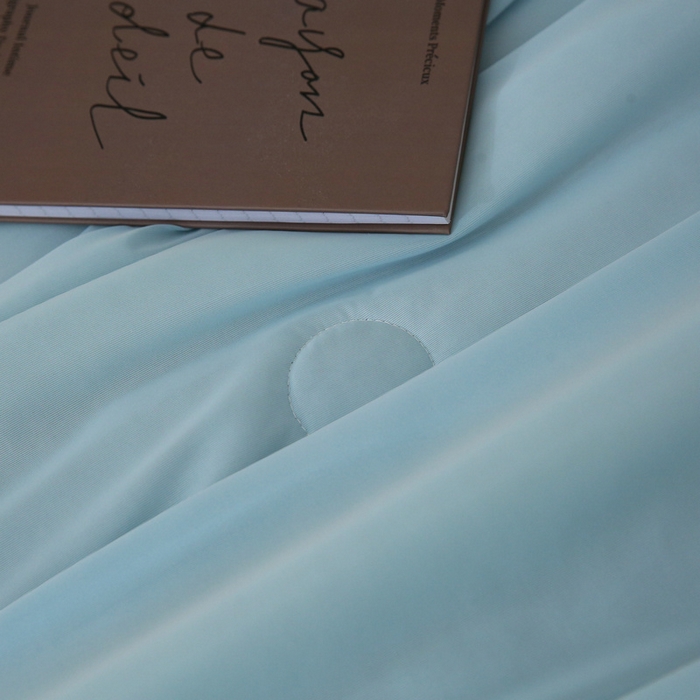 91家纺网 家纺一手货源 找家纺 缦绣阁 2025春夏新款纯色双拼凉感丝夏被冰淇淋夏被夏凉被空调被被子被芯跨境外贸爆款 天蓝色-浅灰