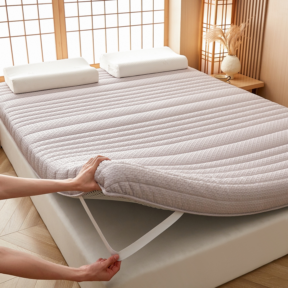 91家纺网 家纺一手货源 找家纺 （总）鑫梦莱 2025新款针织棉床垫提花系列单边款（成人图）LOVE烫画