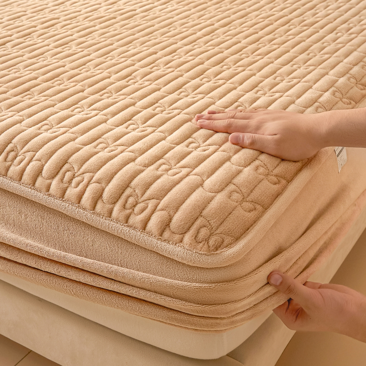 91家纺网 家纺一手货源 找家纺 （总）Sweet dreams甜梦 2025新款A类纯色牛奶绒夹棉床笠