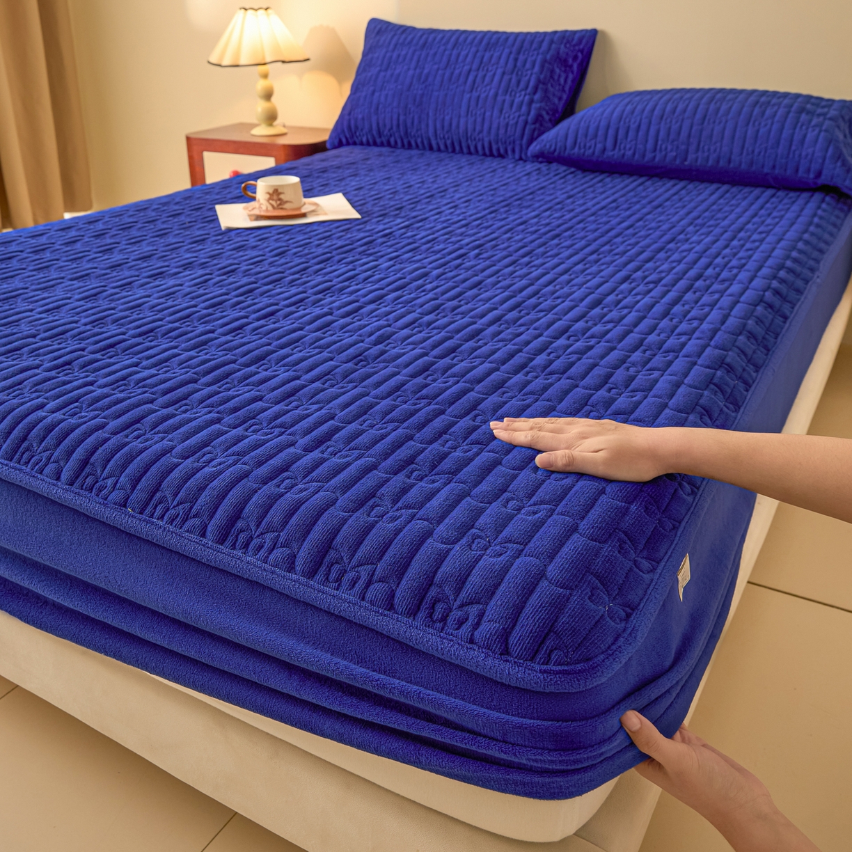 91家纺网 家纺一手货源 找家纺 （总）Sweet dreams甜梦 2025新款A类纯色牛奶绒夹棉床笠