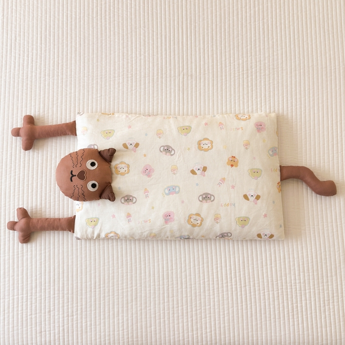 91家纺网 家纺一手货源 找家纺 北鸣有鱼枕芯馆 2025新款全棉双层纱漫画家系列荞麦枕-胡须猫 胡须猫-精灵岛