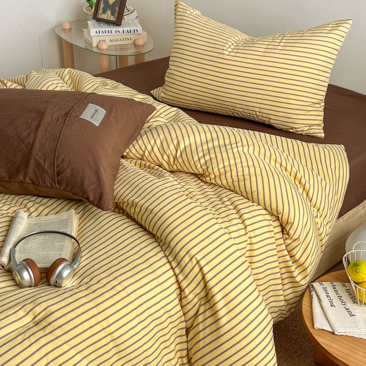91家纺网 家纺一手货源 找家纺 优选 2025新款冬被水洗棉被子被芯 条纹黄+咖啡
