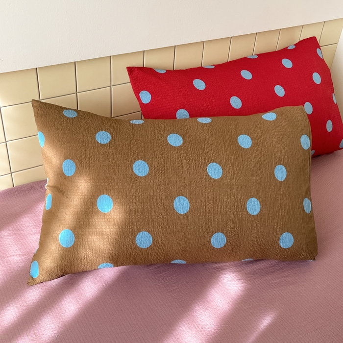 91家纺网 家纺一手货源 找家纺 阿曼达 2025新款水洗亲肤波点纯色拼色撞色可盐可甜复古氛围感四件套 波点-紫